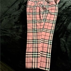Ashley Stewart Pink and Black Plaid Pants
